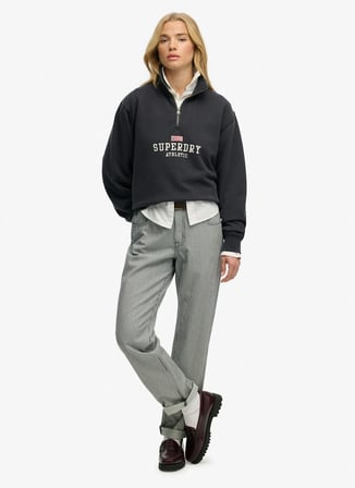 Lacivert Kadın %100 Pamuk Standart Sweatshirt W2012618A