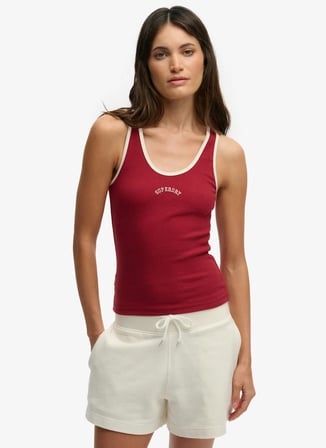 Superdry Bordo Kadın Logo Baskılı Atlet W6012170A