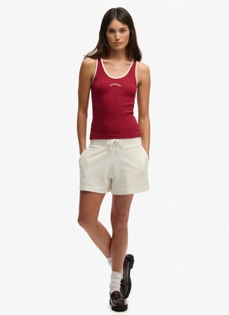 Superdry Bordo Kadın Logo Baskılı Atlet W6012170A