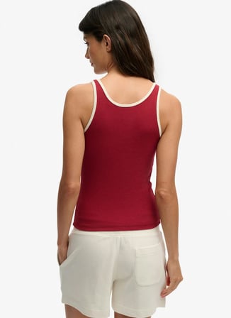 Superdry Bordo Kadın Logo Baskılı Atlet W6012170A