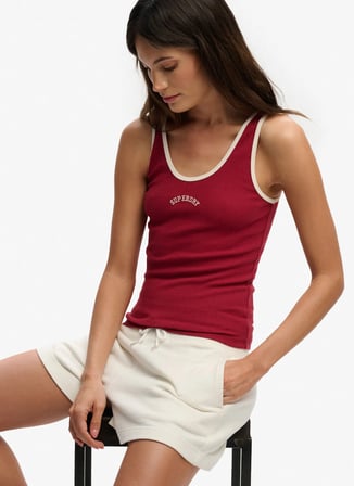 Superdry Bordo Kadın Logo Baskılı Atlet W6012170A