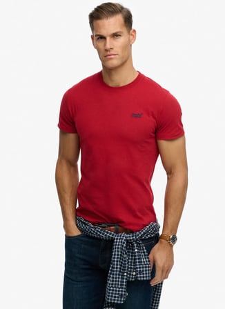 Kırmızı Erkek %100 Pamuk T-Shirt M1011245B-5OV ESSENTIAL LOGO EMBTEE