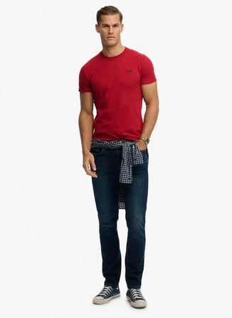 Kırmızı Erkek %100 Pamuk T-Shirt M1011245B-5OV ESSENTIAL LOGO EMBTEE