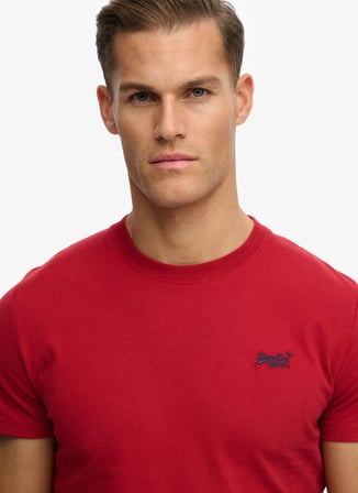 Kırmızı Erkek %100 Pamuk T-Shirt M1011245B-5OV ESSENTIAL LOGO EMBTEE