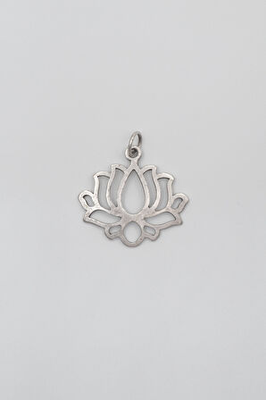 Lotus Çiçeği Anahtarlık - Antik Gümüş Kaplama - Kadın Erkek