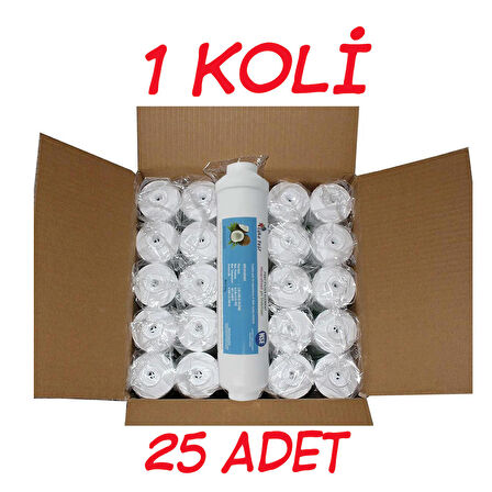 Su Arıtma Cihazı NSF Onaylı Karbonlu Tatlandırıcı Filtre (1 Koli) 25 adet