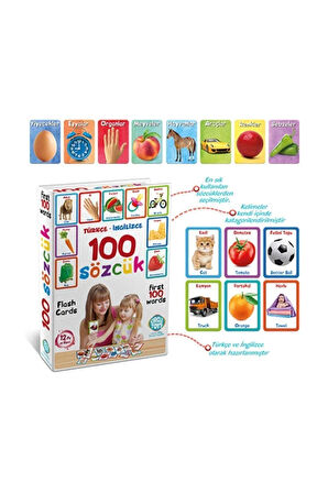 Ilk 100 Sözcük Flash Cards Türkçe - Ingilizce Kelime Kartları