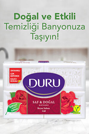 Duru Saf & Doğal Kaynaklı Gül 16 Adet Beyaz Kalıp Sabun 4x600gr