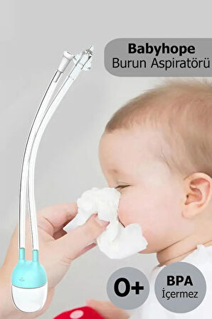 BabyHope Bebek ve Çocuk Burun Temizleme Aspiratörü - Yenidoğan 0-10 Yaş Mavi