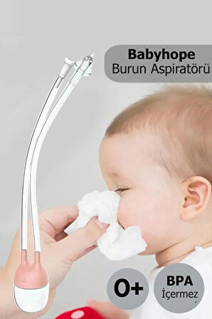 BabyHope Bebek ve Çocuk Burun Temizleme Aspiratörü - Yenidoğan 0-10 Yaş  Pembe