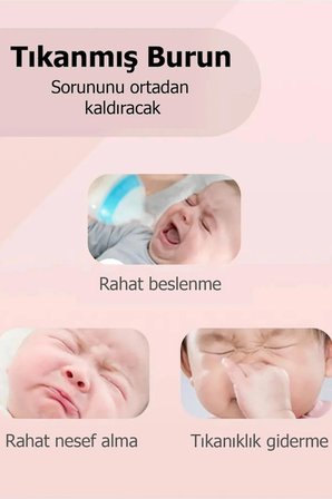 BabyHope Bebek ve Çocuk Burun Temizleme Aspiratörü - Yenidoğan 0-10 Yaş  Pembe