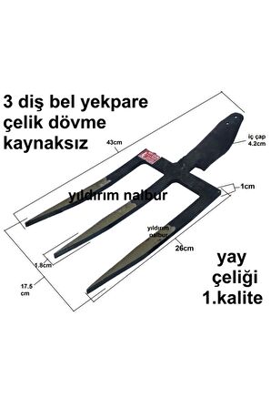 Bel Çapa Kaynaksız Yekpare Belleme Bel Küreği Bahçe Belleme 3diş