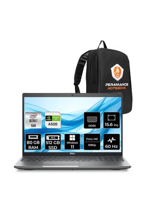 Precision 3591 Ultra 7 155H 80GB 512GB SSD RTX A500/4GB 15.6" FHD W11P Workstation & Per4 Çanta