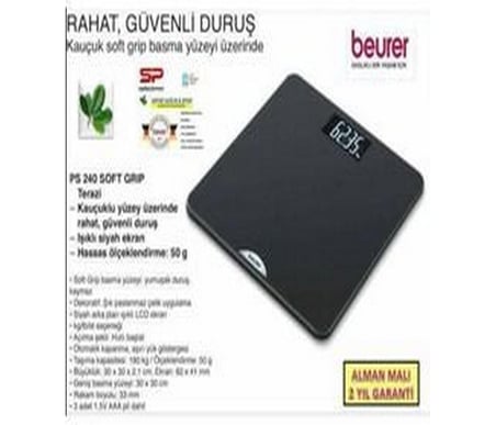  Beurer Ps 240 Işıklı Siyah LCD Dijital Baskül (180 kg Kapasiteli)