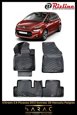 Rizline Citroen C4 Picasso 2014 Model 3D Havuzlu Paspas