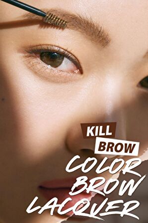 Yoğun Pigmentli, Üçgen Fırça Uçlu Kaş Maskarası Clio Kill Brow Color Brow Lacquer (03 Peanut Brown)