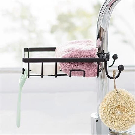 İpek Yıldızı® Paslanmaz Çelik Mutfak Banyo Musluğuna Sabitlenebilir Sabunluk