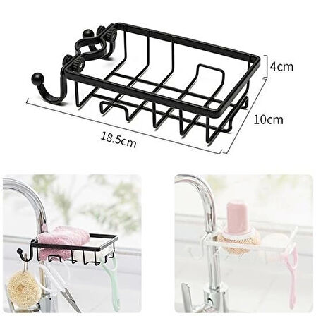 İpek Yıldızı® Paslanmaz Çelik Mutfak Banyo Musluğuna Sabitlenebilir Sabunluk