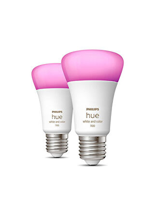 Philips Hue 9-75W Renkli Akıllı Ekopaket E27 Bluetooth Özellikli 2'li Ampul