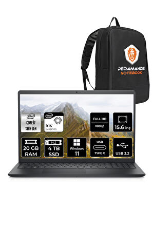 Dell Inspiron 3530 i7 1355U 20GB 4TB SSD 15.6'' FHD W11H Dokunmatik Dizüstü Laptop & PER4 ÇANTA