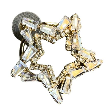 Uretti - İREM 3914 7274 Baget ve Tek Taşlı Yıldız Model Çelik Küpe