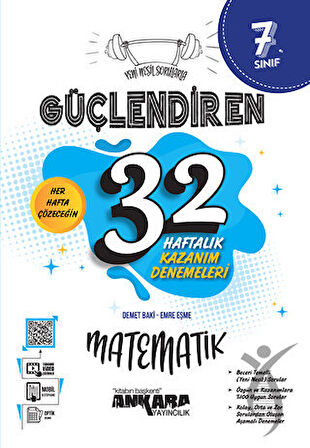 7. Sınıf Matematik Güçlendiren 32 Haftalık Kazanım Denemeleri