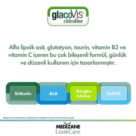 Medizane LookCare GlacoVIS Citicoline Gıda Takviyesi - 30 Kapsül