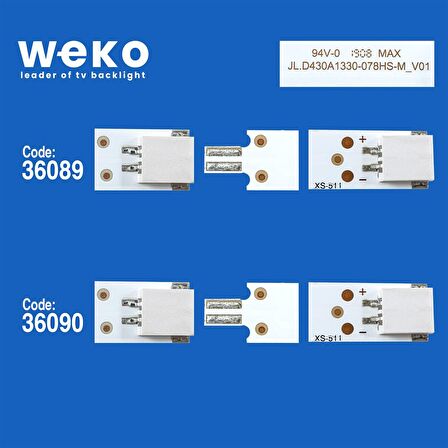 WKSET-5800 36089X2 36090X2 SVV430A52_A/B 4 ADET LED BAR