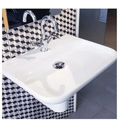 Mod Lavabo 80 cm - Tek Batarya delikli 