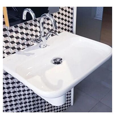 Mod Lavabo 80 cm - Tek Batarya delikli 