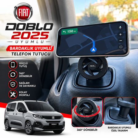 Fiat Doblo 2024-2026 Araç Içi Premium Telefon Tutucu - Araba Telefon Tutacağı Havalandırma Için
