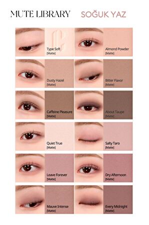 Hafif Dokulu Yoğun Renklere Sahip Göz Farı Paleti Clio Pro Eye Palette Air (03 Mute Library)