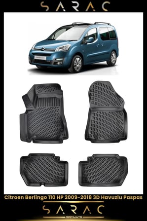 Citroen Berlingo 2008 Model(YENİ KASA) Araca Özel 3d Havuzlu Paspas