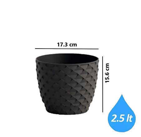 Omnipazar SO-KAP3 Kapadokya Dekoratif Plastik Saksı 2.5 Litre No 3