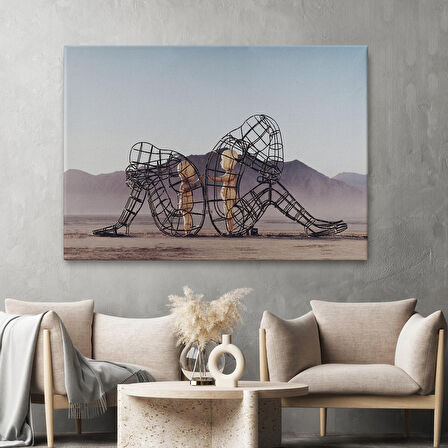 Ejderhanın Kaşındaki Savaşçı Kanvas Tablo-5084