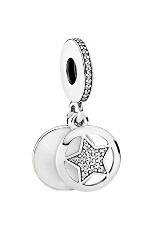 Sedefli Taşlı Yıldız Arkadaşlık Charm | 925 Ayar Gümüş