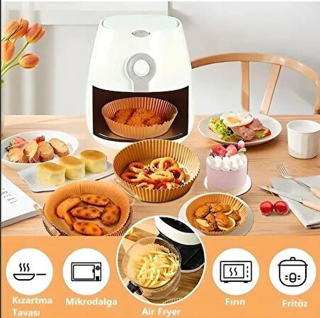 Coofbe 50 Adet Yanmaz Yapışmaz Airfryer Pişirme Kağıdı Phılıps Xıaomı Tefal Karaca Pişirme Kağıdı 