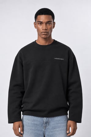 Erkek notbasicproject Oversize Long Sleeve Siyah