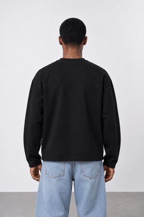 Erkek notbasicproject Oversize Long Sleeve Siyah