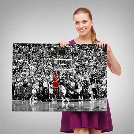 Michael Jordan Maç Sonu Şutu Kanvas Tablo, Chicago Bulls Nba-5088