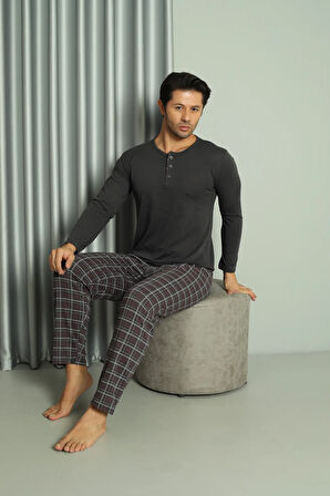 GLİSA ERKEK UZUN KOLLU PİJAMA TAKIMI