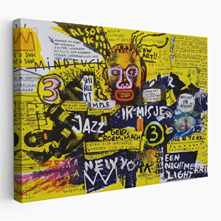 Jean Michel Basquiat Şehir Sanatı Kanvas Tablo-5095