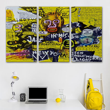 Jean Michel Basquiat Şehir Sanatı Kanvas Tablo-5095