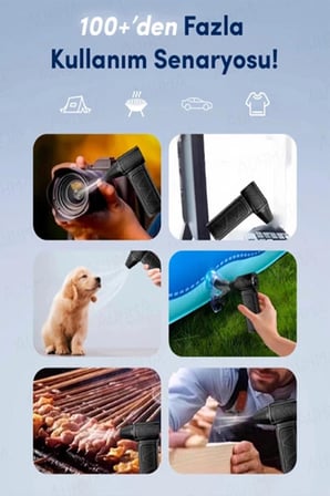 Mini Turbo Fan 130.000 RPM Şarjlı 8000 Mah Batarya 4 Vitesli Taşınabilir Elektrikli Hava Üfleyici Kompresörü