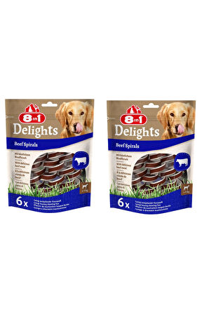 8in1 Delights Beef Spirals Biftekli Burgu Ödül 6 Lı X 2 Adet