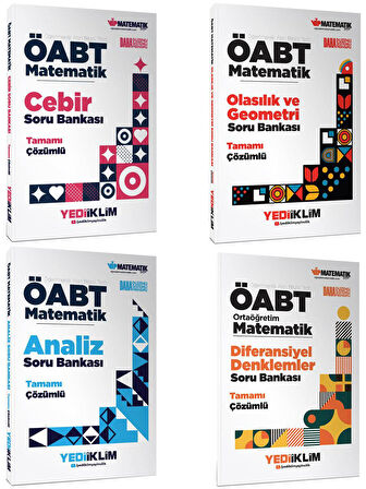 Yediiklim ÖABT Lise Matematik Öğretmenliği Soru Bankası Seti 4 Kitap