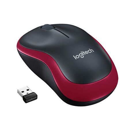 LOGITECH M185 NANO MOUSE KABLSZ BLACK/RED 910-002237