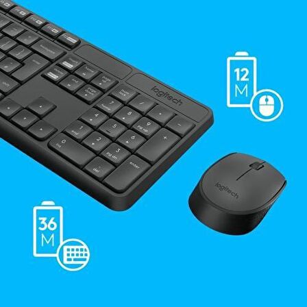 LOGITECH MK235 Klavye+ Mouse Kablosuz (920-007925)