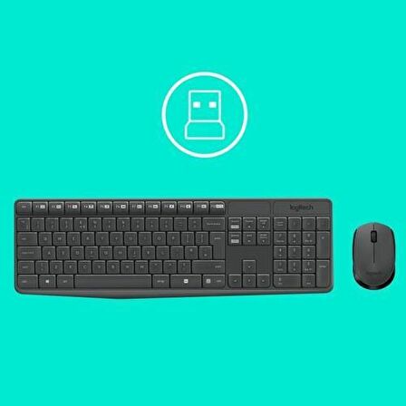 LOGITECH MK235 Klavye+ Mouse Kablosuz (920-007925)