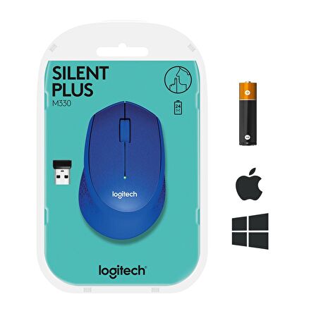 Logitech M330 Sessiz Kablosuz Mouse-Mavi 